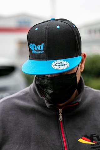 FVD Bi-colour cap - Black/Blue - Logo front