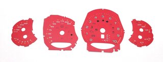 Jeu de fonds de compteur rouge indian 991.2 GT3, PDK , m/ph,