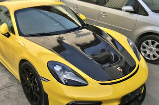 Front Hood 718 Boxster / Cayman - FVD Clubsport Tribute Series - Dry Carbon + Gloss Gel Coat