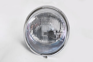 Euro H4 Headlight - Right or Left - Left Hand Drive - BOSCH - Chrome Ring