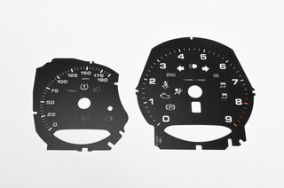 Instrument Face Set 981 Boxster Spyder - Black - Manual - MPH - 190 MPH - With Logo
