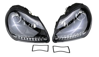 Front Xenon Projector Head Light Set + LED Turn Signal + LED Park Light 955 Cayenne - Black - Euro