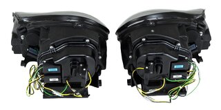 Front Xenon Projector Head Light Set + LED Turn Signal + LED Park Light 955 Cayenne - Black - Euro