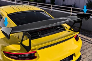 TechArt Rear Wing End Plate Set 991.2 GT3 RS - Visible Carbon - Glossy Finish