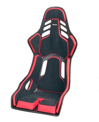 Recaro Podium CF - Passenger Side - Medium - Carbon + Black Alcantara / Red Leather - Track / Street