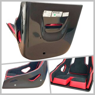 Recaro Podium CF - Passenger Side - Medium - Carbon + Black Alcantara / Red Leather - Track / Street