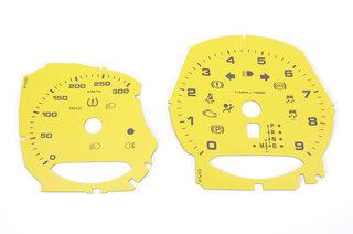 Instrument Face Set 981 - S Model - Racing Yellow - PDK - KPH - 300 KPH