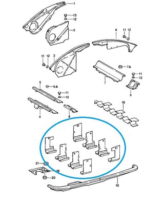 Cylinder Baffle Plate Set 930 Turbo 1978-89 - Complete 8 Part Set