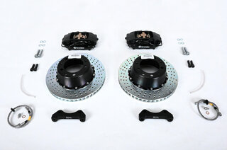 Sport Brake System - REAR - BREMBO GT - 4 Piston - Drilled - 328 x 28 mm - Black Caliper