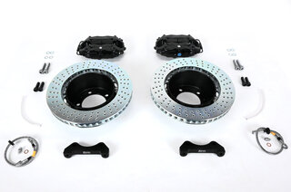 Sport Brake System - REAR - BREMBO GT - 4 Piston - Drilled - 328 x 28 mm - Black Caliper