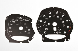 Instrument Face Set 718 Boxster Spyder - Black - MPH - PDK - With Logo