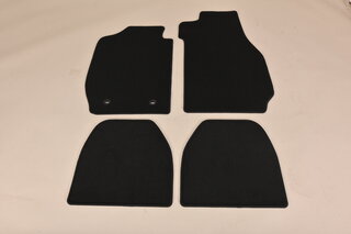 Floor Mat Set 911 / 930 - Jakarta - Black Leather Edging - Black Stitching - Includes Fasteners