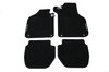 Jeu de tapis 4 pièces, 911 / 930 - velours noir - bordures cuir noir - logo Brombacher