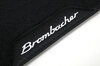 Jeu de tapis 4 pièces, 911 / 930 - velours noir - bordures cuir noir - logo Brombacher