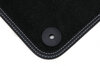 Floor Mat Set 991 - Anthracite Tufted Velour - Leather Edging - Silver Stitching - Pepita