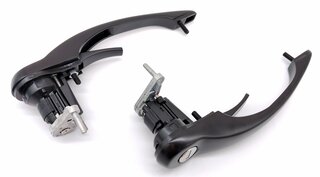 Door handle set with locking cylinder and 2 keys (left/right) - black