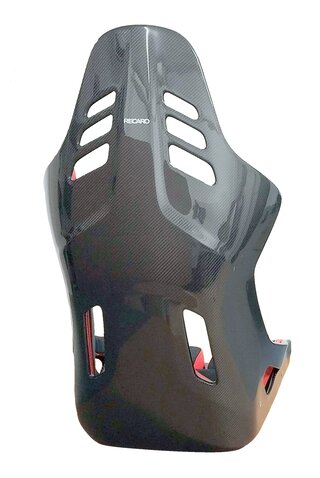 RECARO PODIUM CF, Polsterpads M - Alcantara Schwarz- Leder Rot, mit FIA/ABE, Fahrerseite