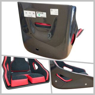 RECARO PODIUM CF, Polsterpads M - Alcantara Schwarz- Leder Rot, mit FIA/ABE, Fahrerseite