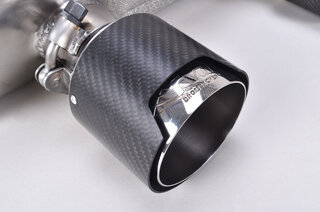Klappen-Abgasanlage "Brombacher" 991.2, 200 Zellen HD Kats, Carbon-Blenden (nur PSE)