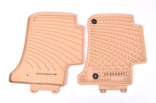 958 Cayenne 10- with add. A/C O.E. Coupe Floor Mats (gumm)- LUXORBEIGE