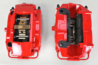 Sport Brake System - Rear - Brembo GT - 4 Piston - Drilled - 345 x 28 mm, caliper red