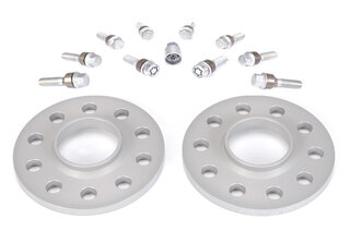 Distanzscheibe 10mm Alu eloxiert Satz (2x10mm) incl. Radschrauben + 2 x Felgenschloss, Macan