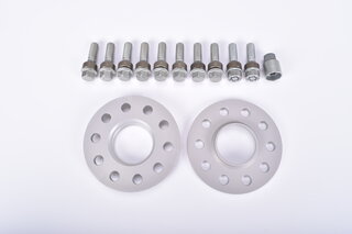 Distanzscheibe 10mm Alu eloxiert Satz (2x10mm) incl. Radschrauben + 2 x Felgenschloss, Macan