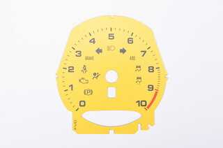 Jeu de cadrans noir/DZM en Racing Yellow 991.2 GT3 switch mp/h avec tableau de bord rouge/orange/ja