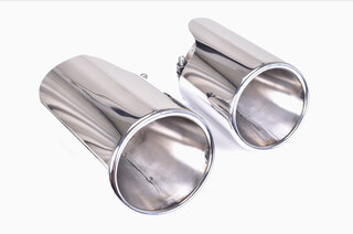 Endrohrsatz " Brombacher " Edelstahl poliert  991.2 oval (110mm x 95mm) ohne Logo