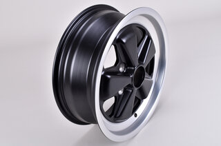 6x16 ET36 Classic-Design Felge Matt Schwarz/Poliert - TÜV
