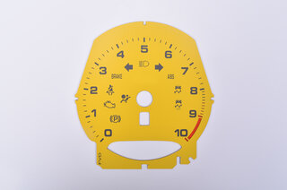Jeu de cadrans noir/DZM en Racing Yellow 991.2 GT3 switch mp/h