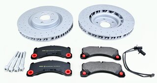 Bremsenservice-Kit komplett - VA Macan Sport (PET 18" - Bremssattel silber )