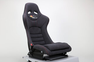 Nogaro Circuit GRP - Alcantara Schwarz, Naht rot - Logo für 996/997/991