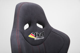 Nogaro Circuit GRP - Alcantara Schwarz, Naht rot - Logo für 996/997/991