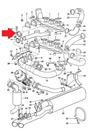 Exhaust Clamp Set for Heat Exchanger Cross Over Pipe 911 Turbo 1975-77