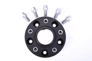 Wheel Spacer Cayenne - 30 mm - Hub Centric - Anodized with Bolts - Black/Silver - Sold Individuall