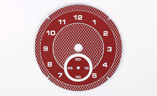 Analog Clock Instrument Face Macan - Garnet Red - Diamond Pattern