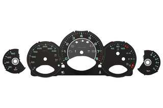 Zifferblattsatz Schwarz 997-2 Schalter Km/h, mit mintgrünen Ziffern - " F-Modell Look "
