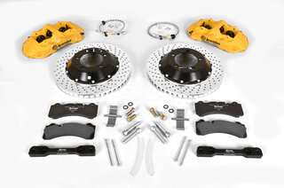 Sport Brake System - FRONT - BREMBO GT - 6 Piston - Drilled - 355 x 32 mm - Yellow Caliper