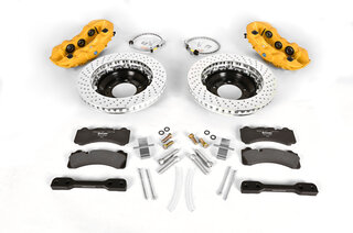 Sport Brake System - FRONT - BREMBO GT - 6 Piston - Drilled - 355 x 32 mm - Yellow Caliper