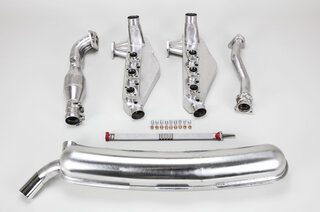 Abgasanlage "Brombacher 911 3.2L 1 x Endrohr 100 Zellen Kat Export Edelstahl, mit Wärmetauscher