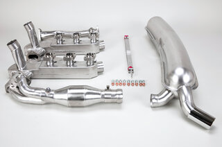 Abgasanlage "Brombacher 911 3.2L 1 x Endrohr 100 Zellen Kat Export Edelstahl, mit Wärmetauscher