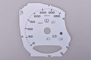 Jeu de fonds de compteur blanc 991.2 Turbo S, PDK, km/h, Celsius