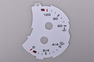 Jeu de fonds de compteur blanc 991.2 Turbo S, PDK, km/h, Celsius