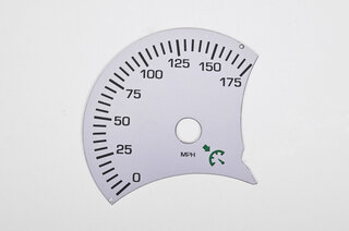gauge face silver    mph   986    without BC