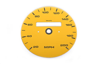 Zifferblatt  gelb   965/993 Turbo Tacho BC MPH