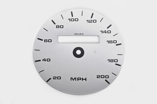 Zifferblatt  silber  965/993 Turbo Tacho BC MPH