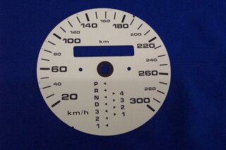 gauge face white 964/993 speedometer km/h + tiptr