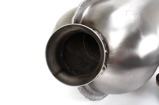 Endschalldämpfer "Brombacher" 2 x Eingang, 1x Ausgang Ø75mm für SSI Wärmetauscher - TÜV