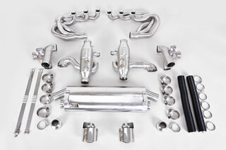 Valved Sport Exhaust System 964 - 200 Cell Sport Cats - Dual Outlet - With Heat - Oval Tips